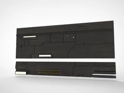 sci-fi wall architect interior kitbash 3 3D print model