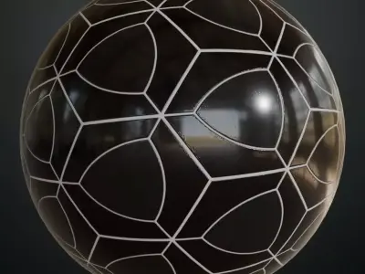 Modern Glossy Petal Mosaic Tiles PBR Seamless Texture