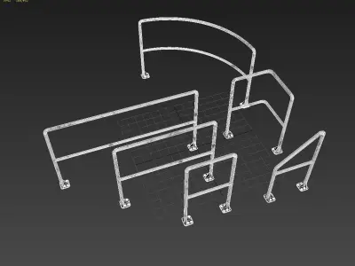 railing system collection 3D model