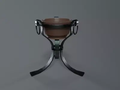 Medieval Iron Brazier Low-poly 3D model