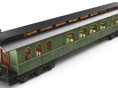  Detailed Train Car With Interior 