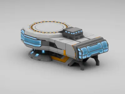 Sci-Fi Military Building - Surveillance Center Low-poly 3D model