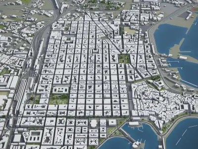 Bari - city  Low-poly 3D model