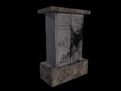 Electrical Box - Transformer Game Ready Low Poly PBR 3D Model Low-poly 3D model