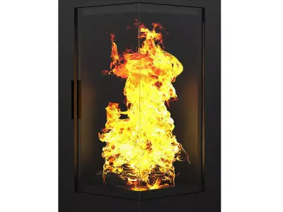 Standing Metal Fireplace 3 3D model