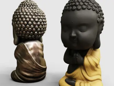 Baby Buddha figurine Low-poly 3D model