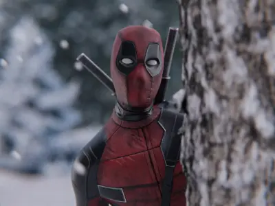 Dead Pool Mid Poly 3d Model Low-poly 3D model