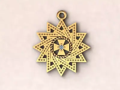 Star cross pendant 2 3D print model