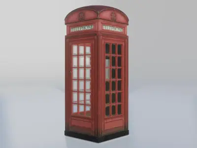 Red Telephone Box Model - Game Ready Low-poly 3D model