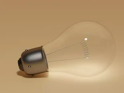 Simple Cute Incandescent Light Bulb 3D model