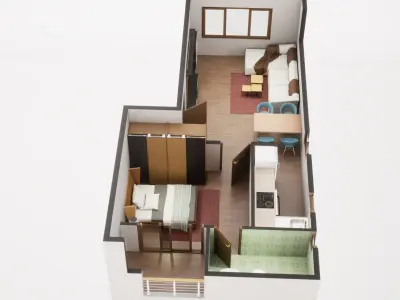3D Floor Plan Model 19 3D model