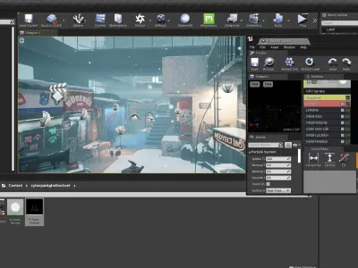 Cyberpunk Ghetto Street UE4 Scene 3D model