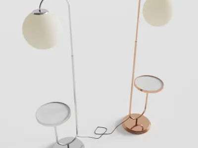 Bauhaus Chromed Floor Lamp Free 3D model
