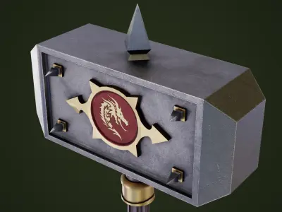  5 Battle Hammers All PBR Unity UE Textures 