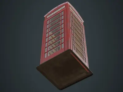 Phone Booth 1B Low-poly 3D model