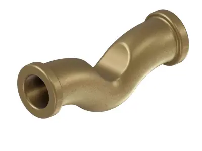 Antique Brass Crossover Coupling 3D model