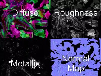 Vibrant Alien Creature model pack Low-poly 3D model