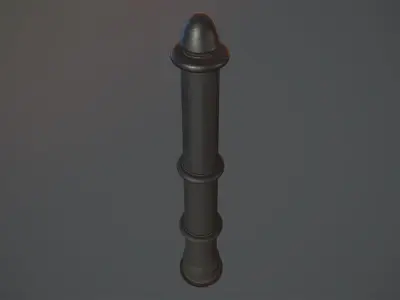 Barrier Bollard pack 5 Black v2 Low-poly 3D model