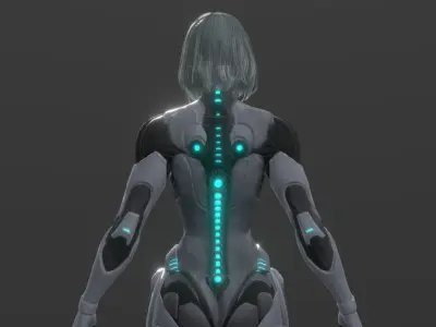 Cyborg Girl 3D model