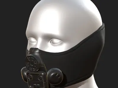 Gas mask helmet protection isolated scifi  Low-poly 3D model