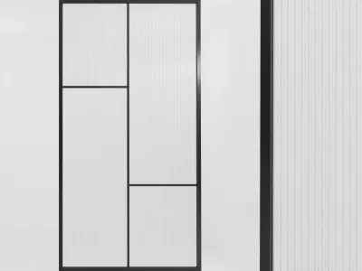 Glass partition door 59 Low-poly 3D model
