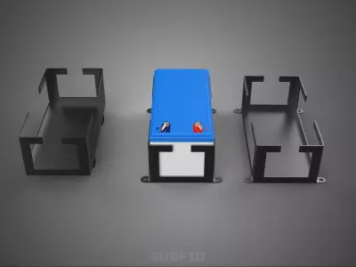 BRACKET BATTERY HOUSING FRAME ACCU CASING HOLDER MOUNT MOUNTING 3D model