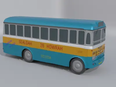 Indian Bus Low-poly 3D model