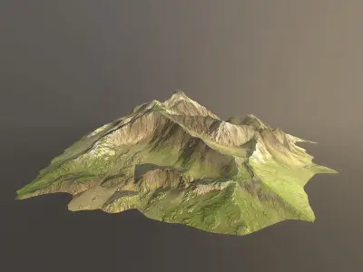 Background Landscapes Grass 2 Low-poly 3D model