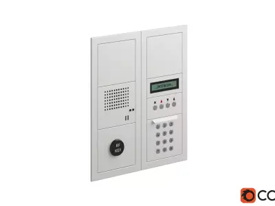 Apartment Intercom Panel Dual - Mid-Poly RF ID Entry System 3D model