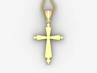 Light Gold 18K Cross Pendant 2CP079 3D print model
