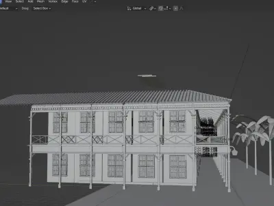 Classic Hawaian Building  the Frontier Inn Maui Hawaii 3D model