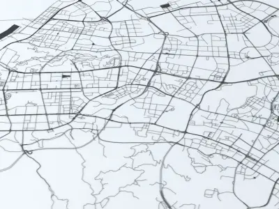 Xiamen Road Network and Streets 3D model