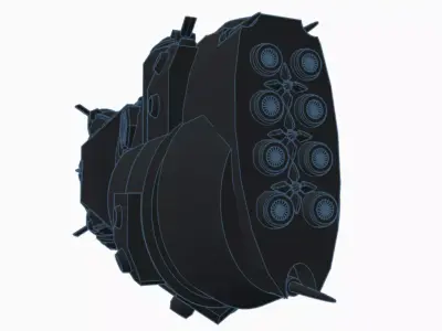   combat spaceship 3D print model