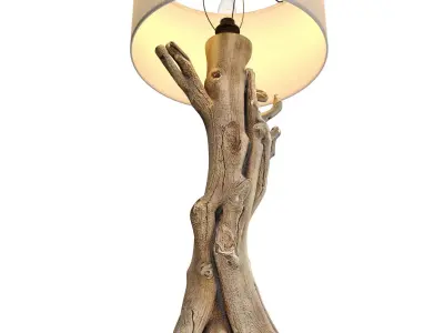 Rustic Floor lamp made natural driftwood branches Scandinavian 3D model