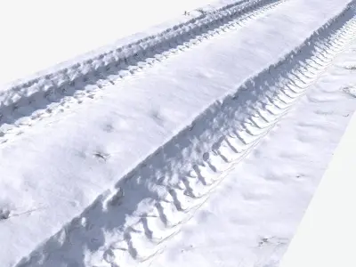 Trail in the snow  Low-poly 3D model