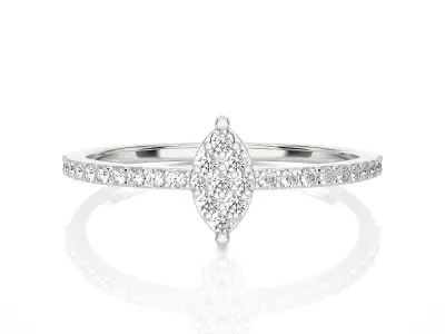 Light Minimalist Diamond Ring 3D print model