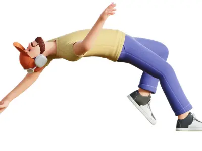 Cartoon Software Developer Low-poly 3D model