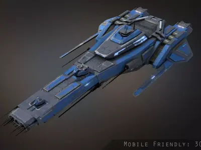 Templar Frigate Low-poly 3D model