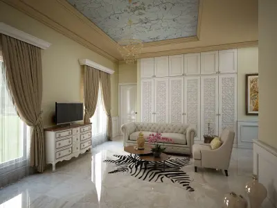 Colonial Bedroom 3D model