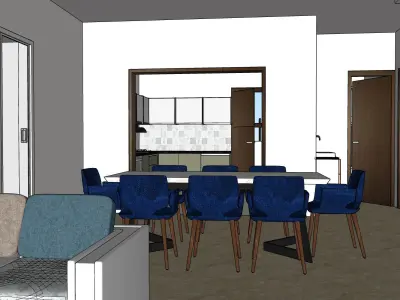 House with two floors fully furnished 3D model