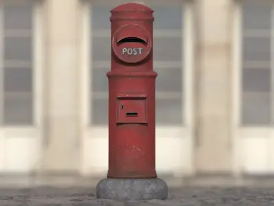 POSTBOX post box Low-poly 3D model