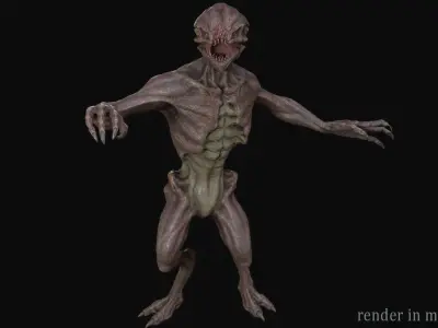 Alien monster2 Low-poly 3D model