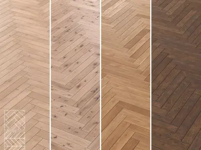 Boen Parquet Wood Floor Collection - 5 Layouts and 4 Colors - 4K 3D model