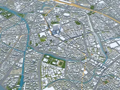 Wuxi Jiangsu China 70km AI Low-poly 3D model