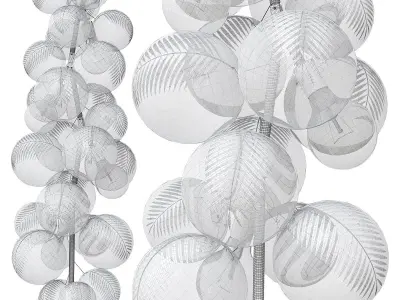 Painted Palm X-Tall Bubble Chandelier 3D model