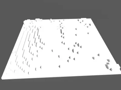 Hill Voxel Low-poly 3D model