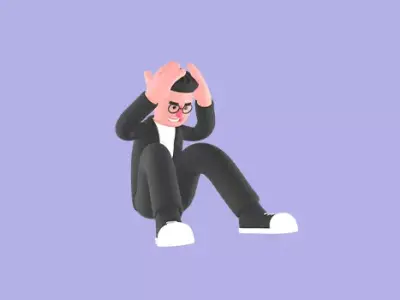 Stylized 3D Male Editor Character - Stress Breakdown Pose 3D model