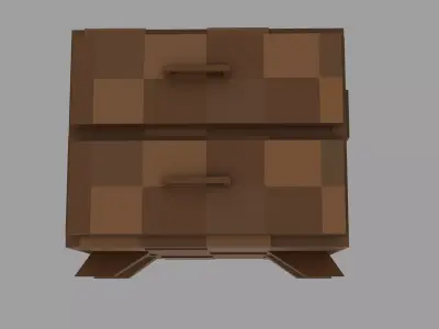 Low Poly Stylized Drawer  Nightstand Game Ready Free low-poly 3D model