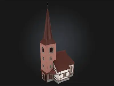 Village Chapel Model  Peaceful Sanctuary of a Bygone Era 3D model
