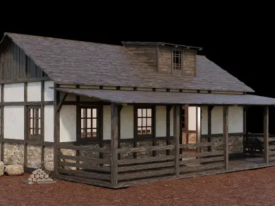 Medieval Village Asset 04 - 4K Textures Game Ready Low-poly 3D model